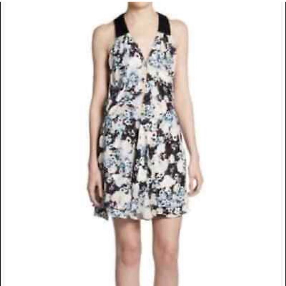 Parker Silk Floral Sleeveless Mini Wrap Dress S